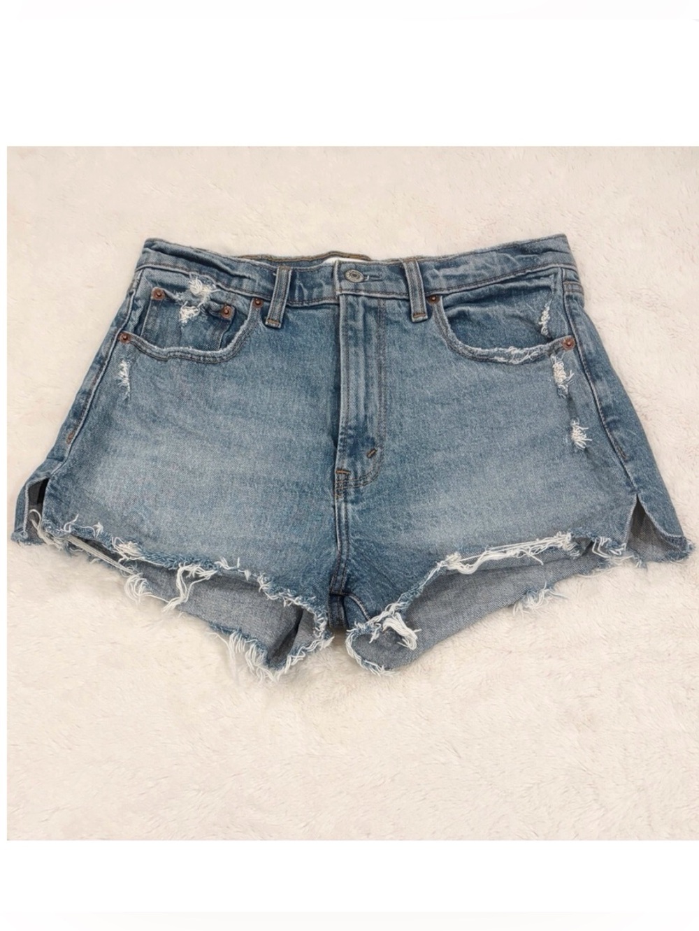 Abercrombie 6 (28) Mom Shorts High Rise Women’s Jeans Cutoffs Distressed - Picture 8 of 9